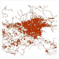 نقشه GIS شبکه معابر شهر تهران